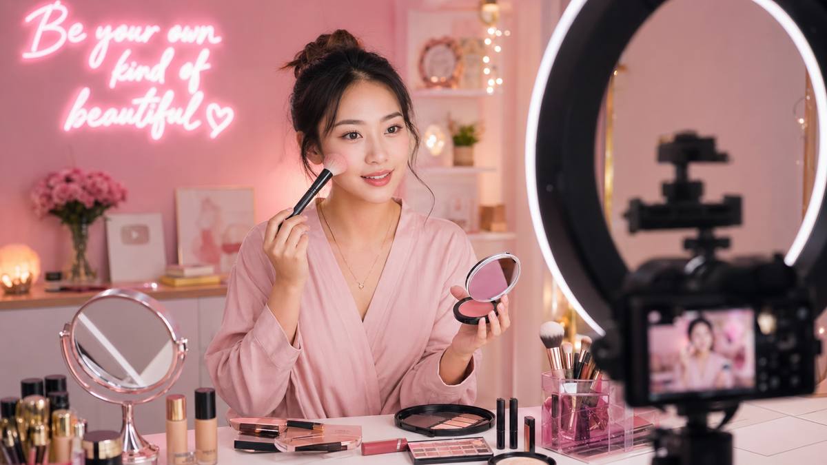 tk网红短视频美妆教程视频